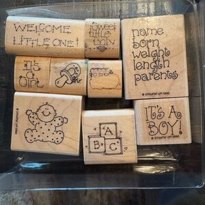 Lot of 9 Stamps Welcome  Baby Stampin’ Up Brand